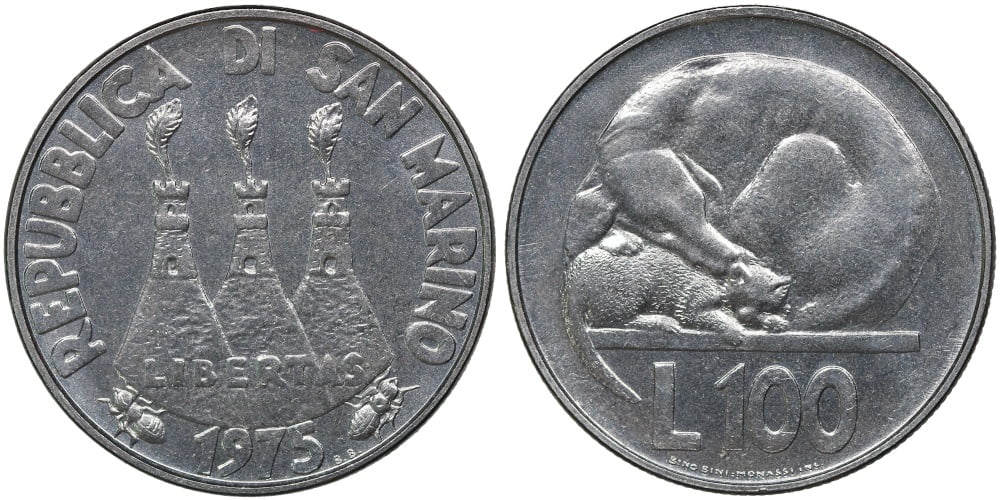SAN MARINO 100 LIRAS 1975
