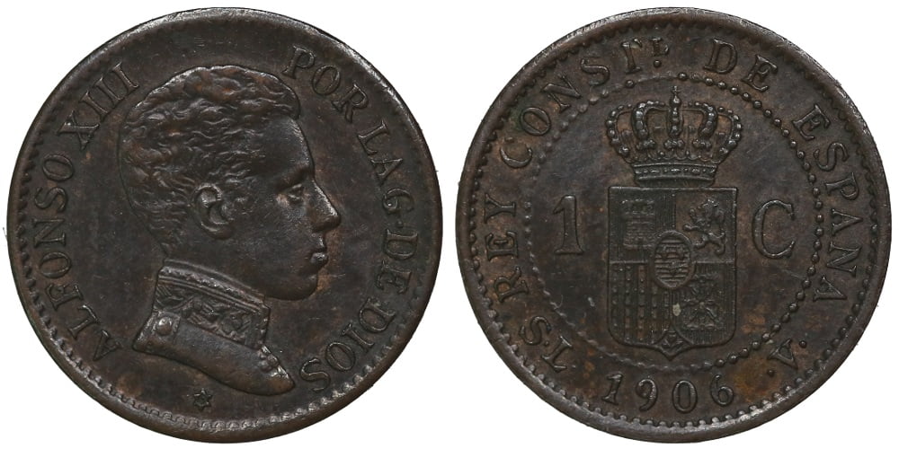 ALFONSO XIII 1 CENTIMO 1906 SLV