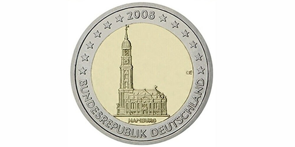 2 EUROS ALEMANIA 2008 HAMBURGO