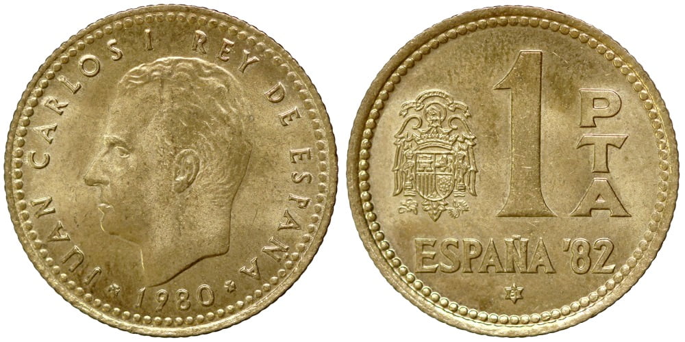 JUAN CARLOS I 1 PESETA 1980*81 FUTBOL