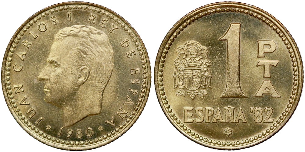 JUAN CARLOS I 1 PESETA 1980*82 FUTBOL