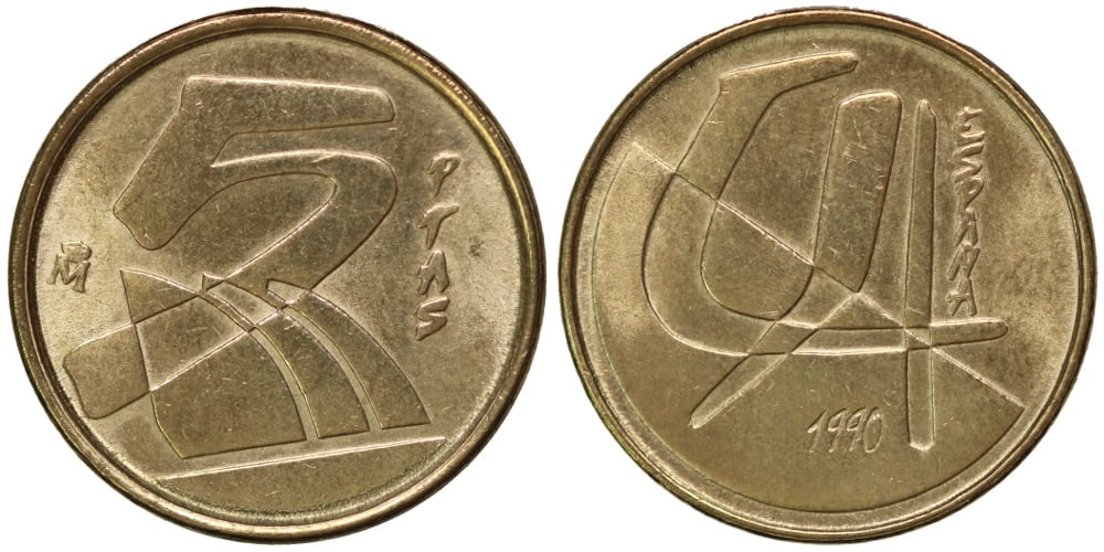 JUAN CARLOS I 5 PESETAS 1990