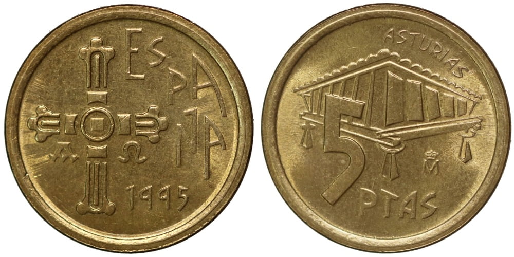 JUAN CARLOS I 5 PESETAS 1995 HORREO