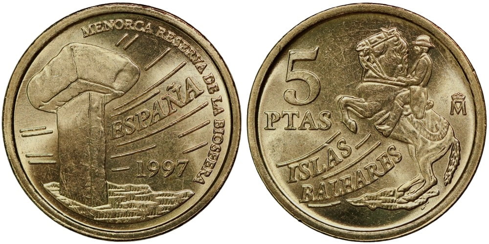 JUAN CARLOS I 5 PESETAS 1997 MENORCA