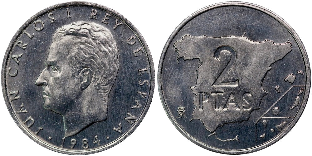 JUAN CARLOS I 2 PESETAS 1984
