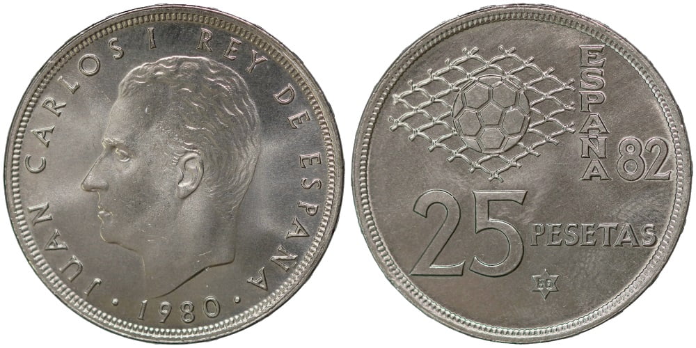 JUAN CARLOS I 25 PESETAS 1980*80 FUTBOL