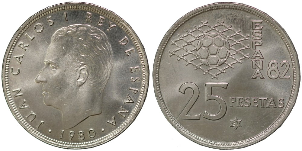 JUAN CARLOS I 25 PESETAS 1980*81 FUTBOL