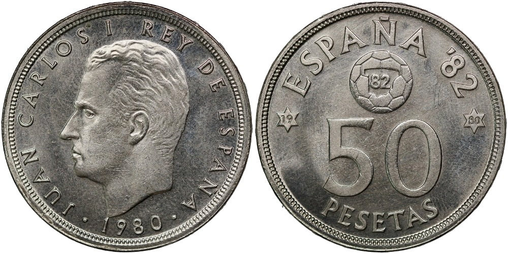 JUAN CARLOS I 50 PESETAS 1980*80 FUTBOL