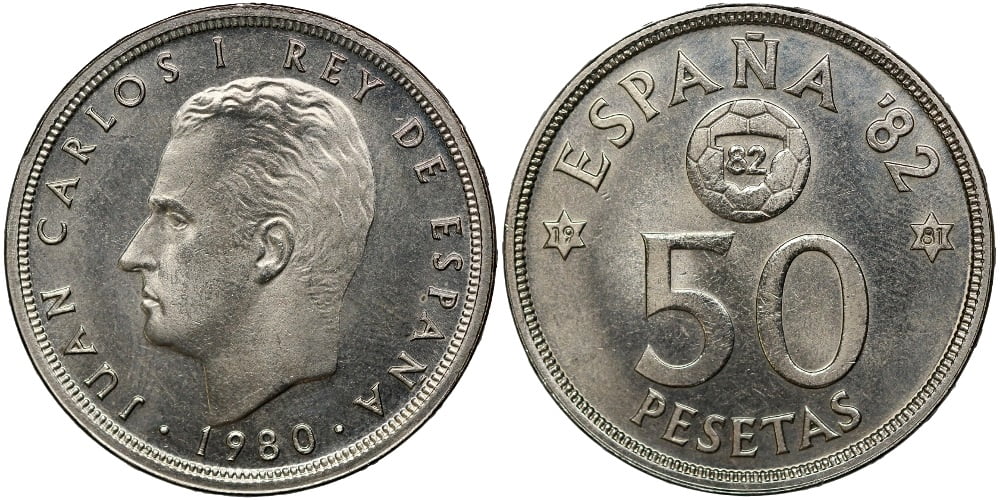JUAN CARLOS I 50 PESETAS 1980*81 FUTBOL