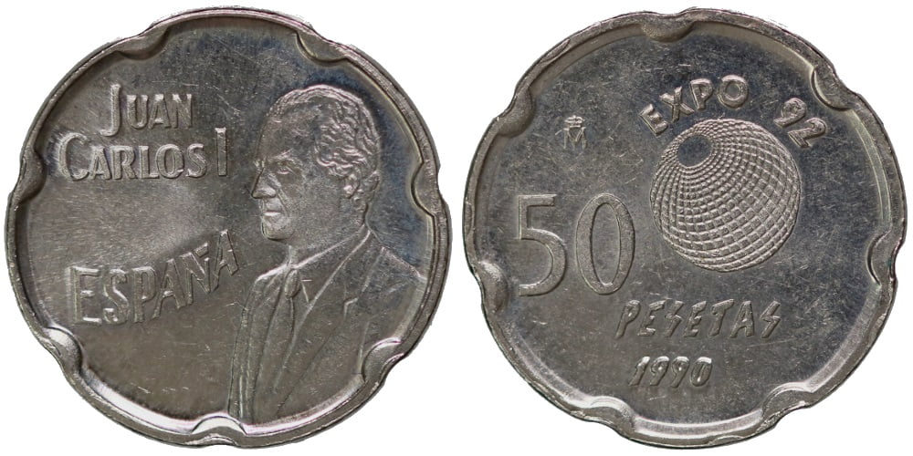 JUAN CARLOS I 50 PESETAS 1990 EXPO 92