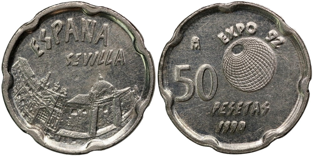 JUAN CARLOS I 50 PESETAS 1990 LA CARTUJA