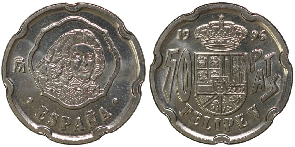 JUAN CARLOS I 50 PESETAS 1996 FELIPE V