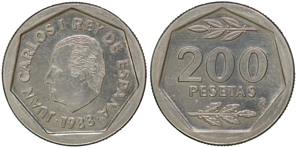 JUAN CARLOS I 200 PESETAS 1988