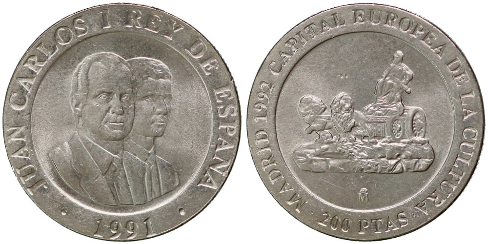 JUAN CARLOS I 200 PESETAS 1991 LA CIBELES