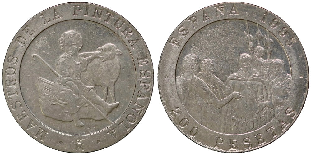 JUAN CARLOS I 200 PESETAS 1995 MARTIRIO DE SAN MAURICIO