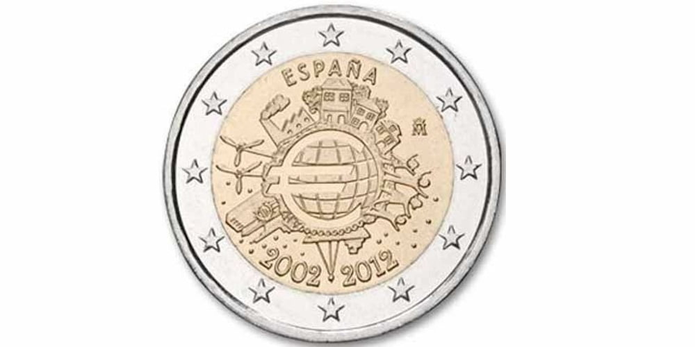 2 EUROS ESPAÑA 2012 ANIVERSARIO DEL EURO