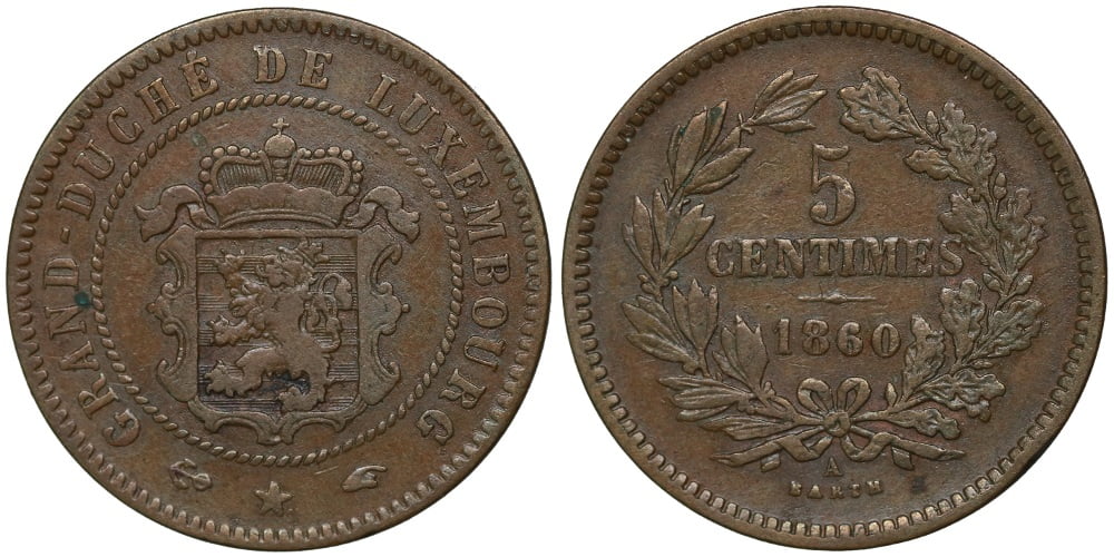 LUXEMBURGO 5 CENTIMES 1860 A