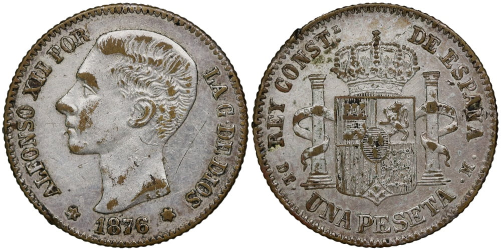 FALSA DE EPOCA 1 PESETA 1876