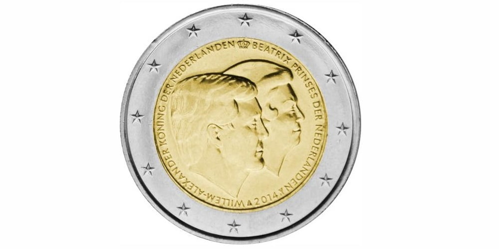 2 EUROS HOLANDA 2014 GUILLERMO Y BEATRIZ, CAMBIO DE TRONO