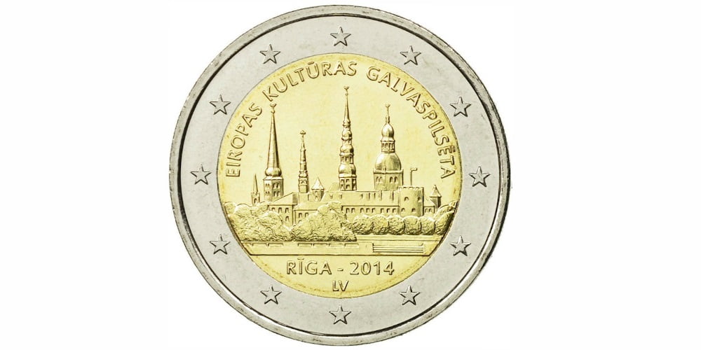 2 EUROS LETONIA 2014 CAPITAL EUROPEA DE LA CULTURA.