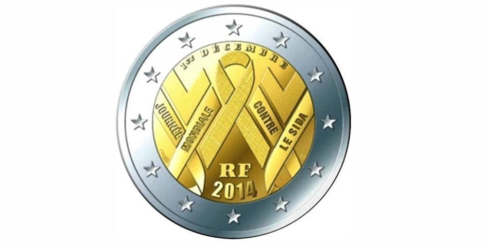 2 EUROS FRANCIA 2014 DIA MUNDIAL DE LA LUCHA CONTRA EL SIDA