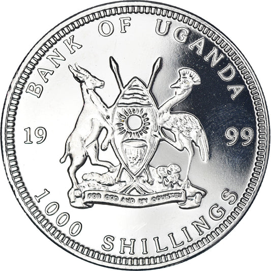 Munze, 
  
  Uganda, 
  
  Nuevo euro - Österreich 2 céntimos