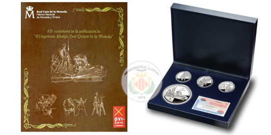 ESPAÑA ESTUCHE PLATA 2005  IV CENTENARIO DEL QUIJOTE