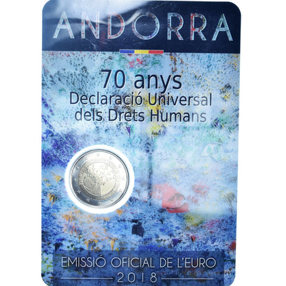 andorra, 
  
  2 euros, 
  
  Derechos del hombre