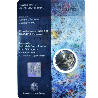 andorra, 
  
  2 euros, 
  
  Derechos del hombre