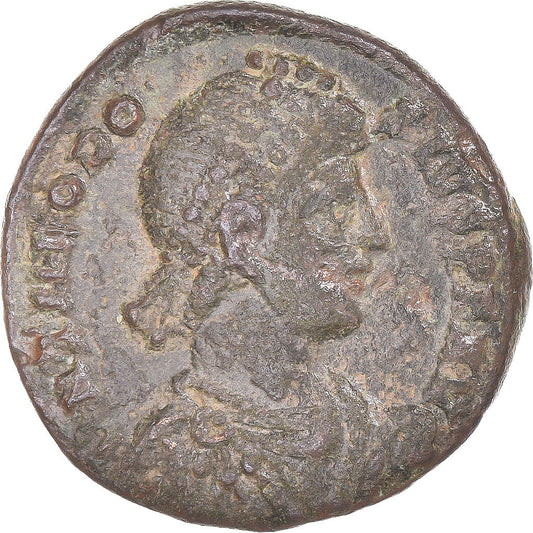 Acuñar, 
  
  Teodosio I, 
  
  Follis