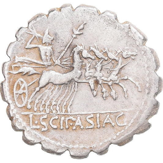 Acuñar, 
  
  Escipia, 
  
  serrato denario