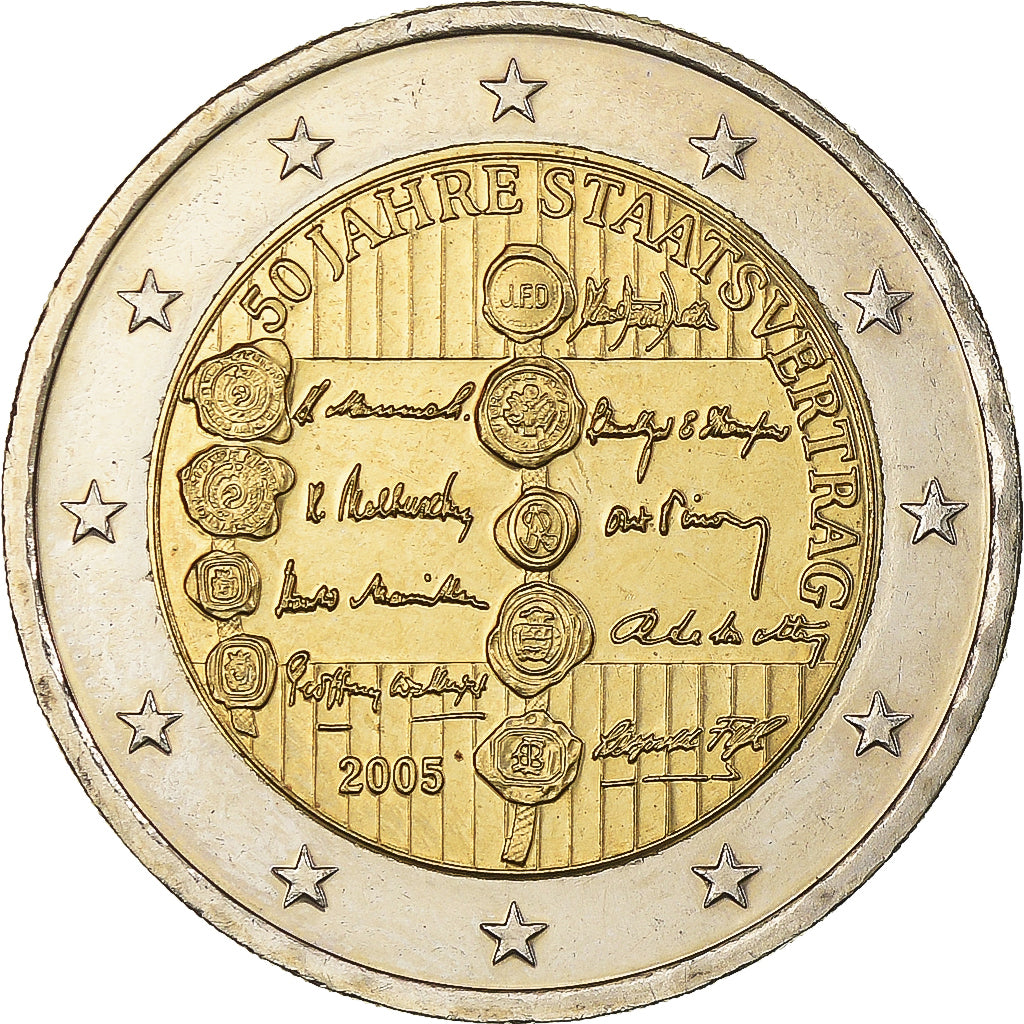Austria, 
  
  2 euros, 
  
  Staatsvertrag