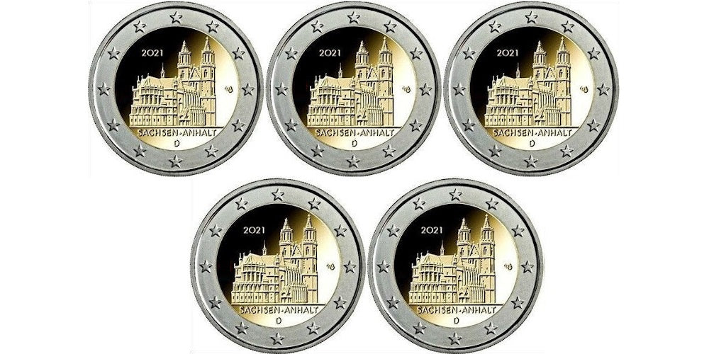 2 EUROS ALEMANIA 2021  CATEDRAL DE MAGDEBURGO (5 LETRAS)