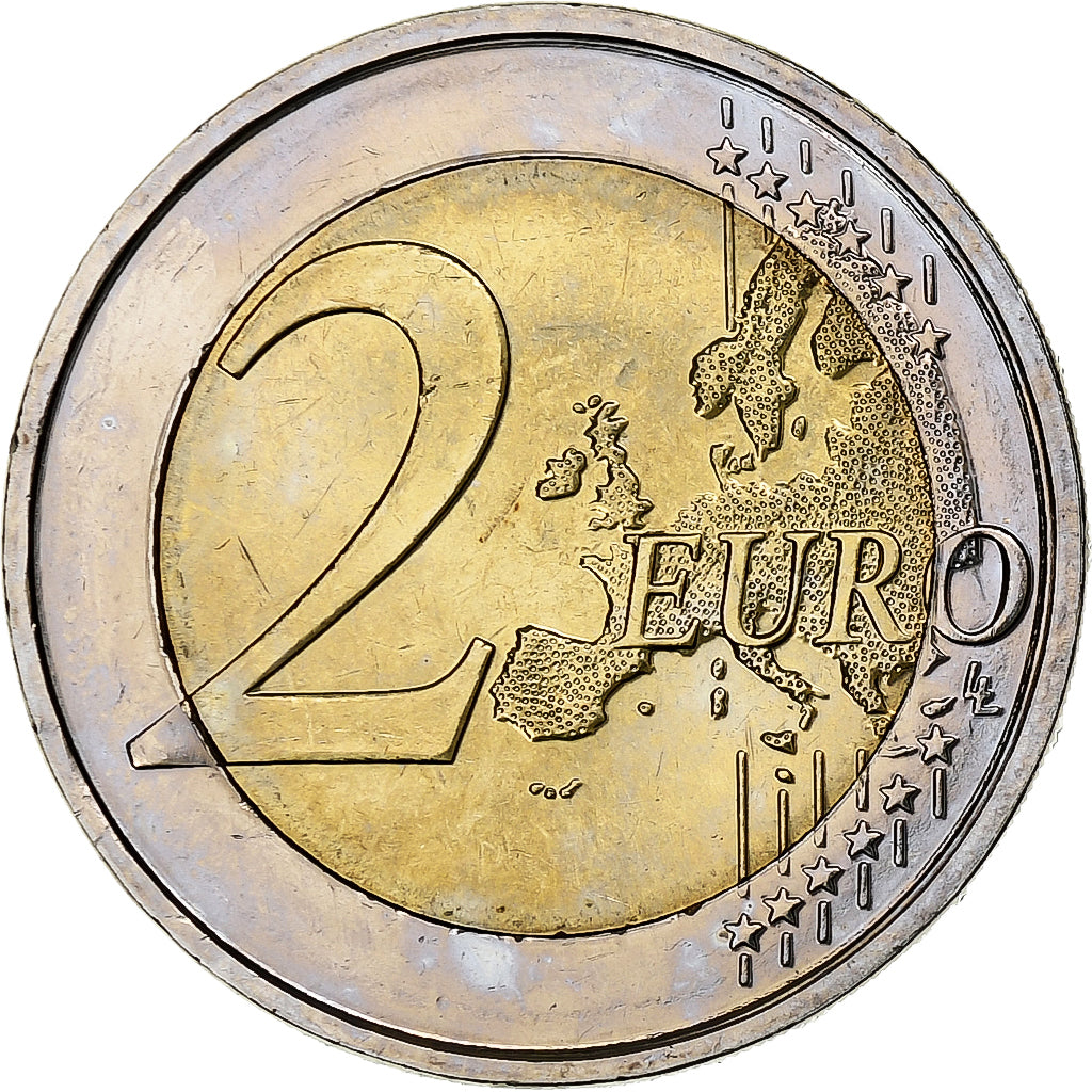 Bélgica, 
  
  2 euros, 
  
  10. Jahrestag de la UEM