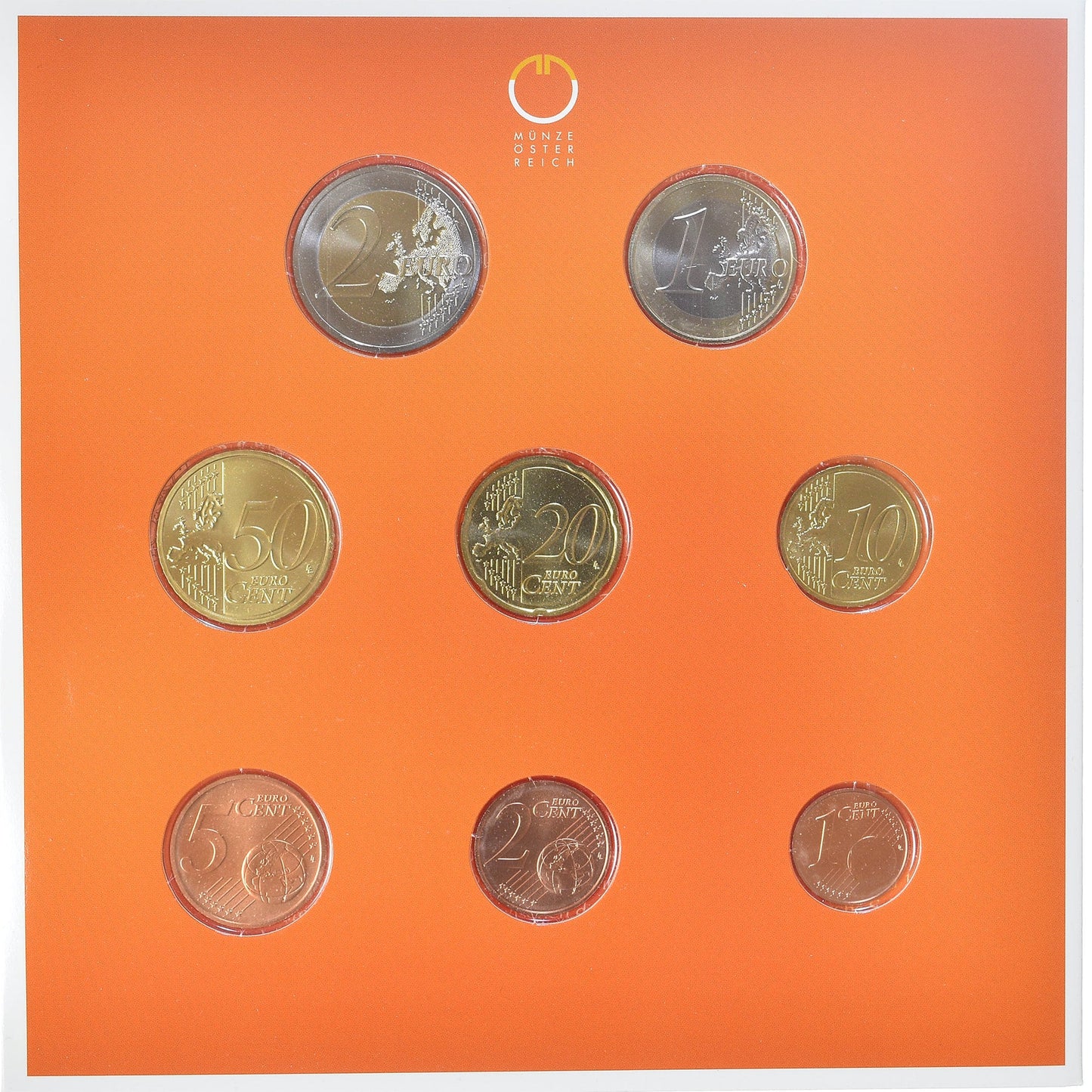 Austria, 
  
  Setze 1 ud. - 2 euros, 
  
  2008