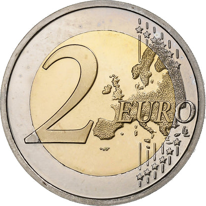 Bélgica, 
  
  2 euros, 
  
  30 años Bandera de la Unión Europea