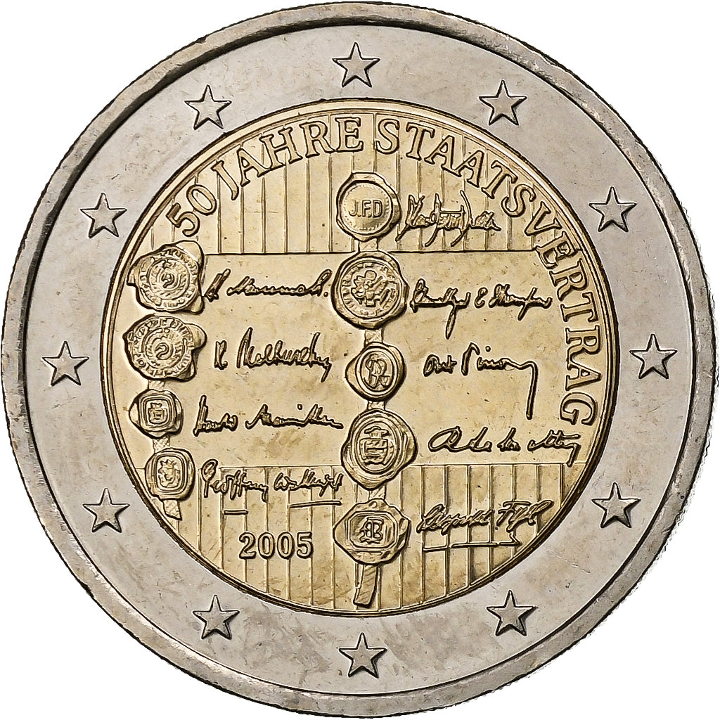 Austria, 
  
  2 euros, 
  
  Österreichischer Staatsvertrag