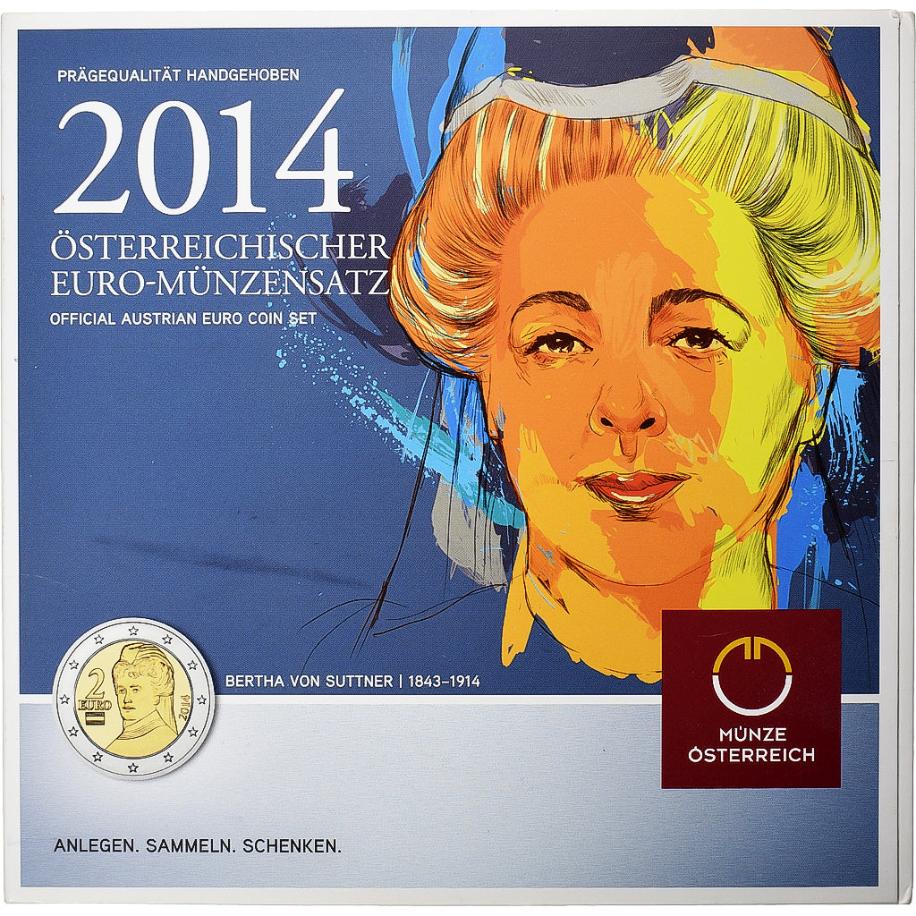 Austria, 
  
  Setze 1 ud. - 2 euros, 
  
  2014