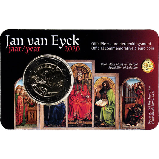 Bélgica, 
  
  2 euros, 
  
  Jan Van Eyck