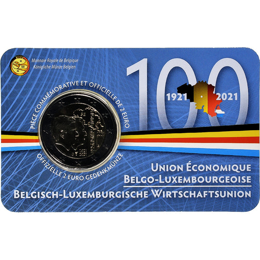 Bélgica, 
  
  2 euros, 
  
  Wirtschaftsunion Bélgica-Luxemburgo