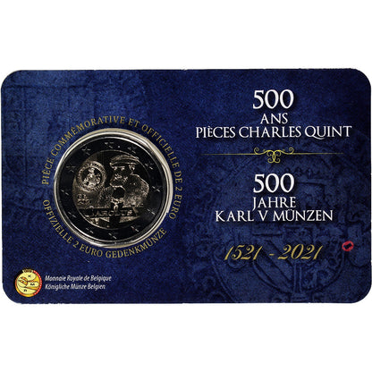 Bélgica, 

2 euros, 

Charles Quint