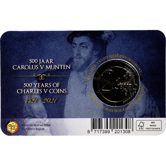 Bélgica, 

2 euros, 

Charles Quint