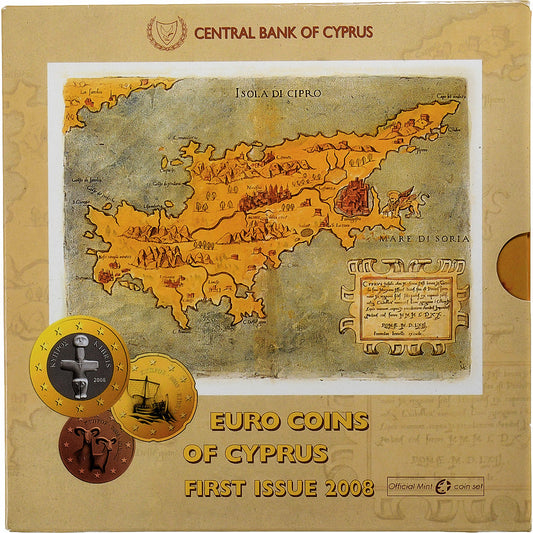 Chipre, 
  
  Setze 1 ud. - 2 euros, 
  
  FDC