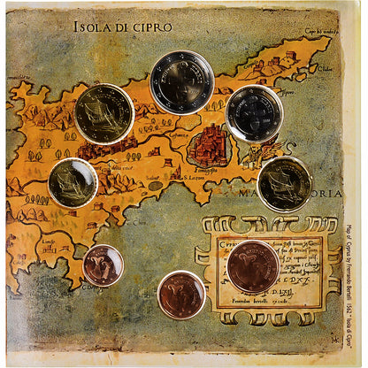 Chipre, 
  
  Setze 1 ud. - 2 euros, 
  
  FDC