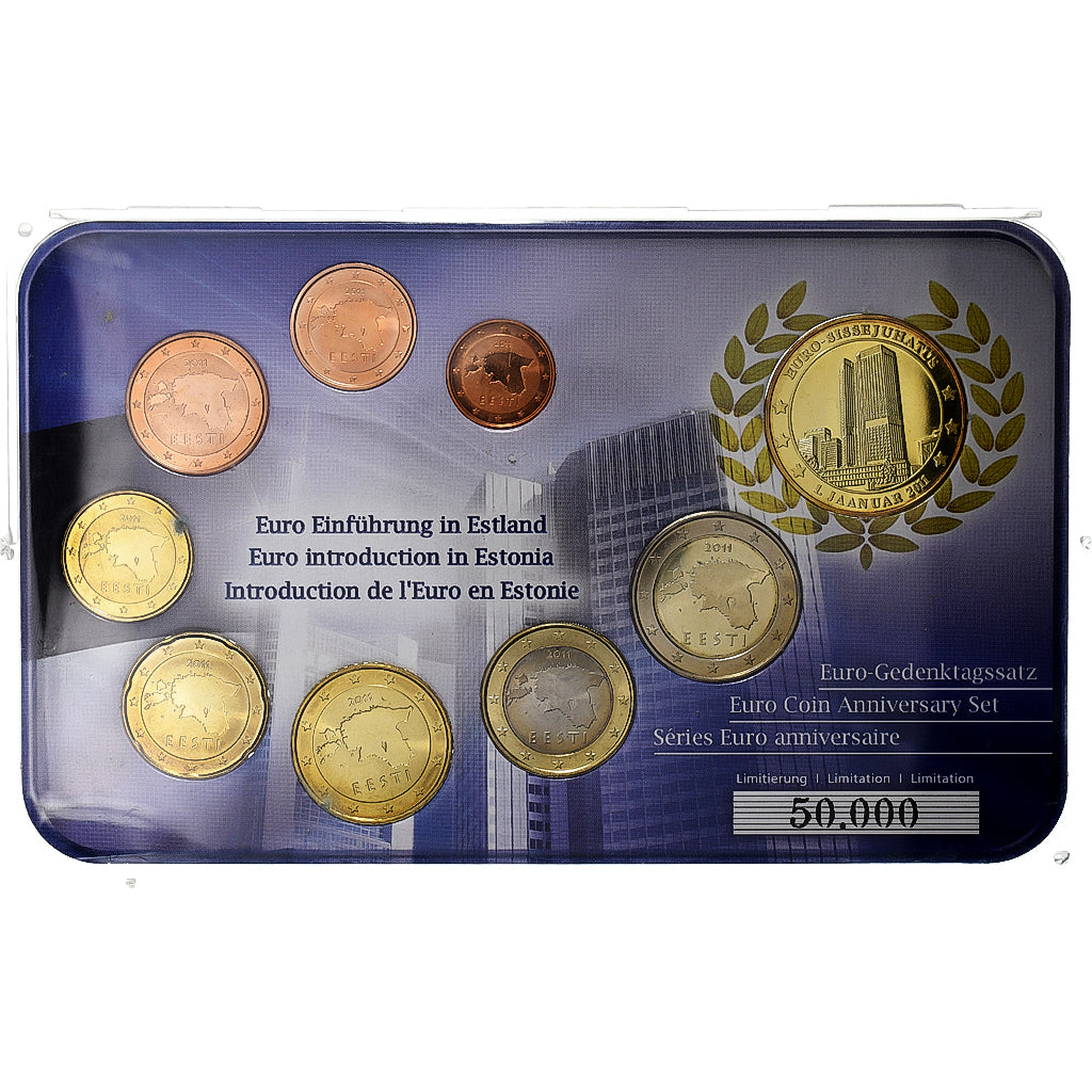 tierra del este, 
  
  Setze 1 ud. - 2 euros + Jeton, 
  
  10. Jahrestag – Einführung des Euros