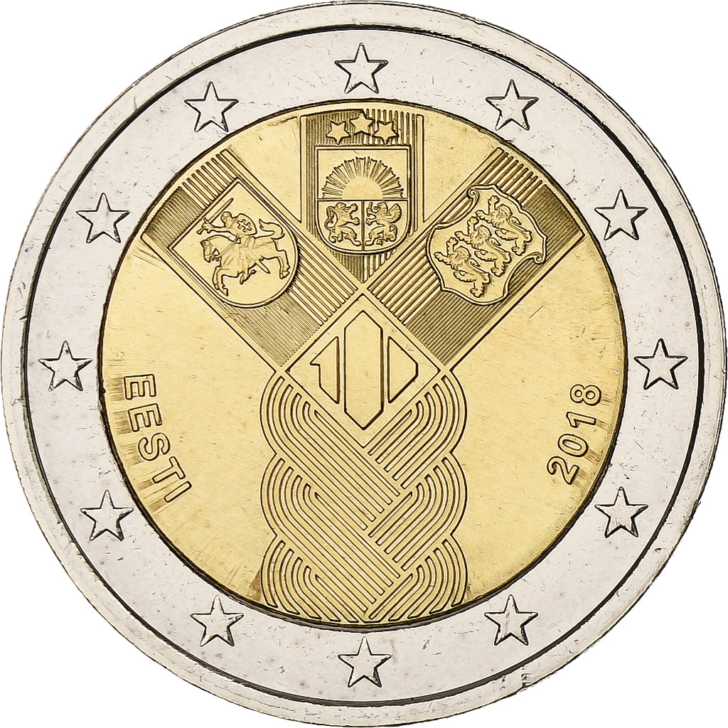 tierra del este, 
  
  2 euros, 
  
  Unabhängige baltische Staaten
