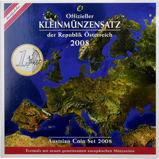Austria, 
  
  Setze 1 ud. - 2 euros, 
  
  Serie FDC