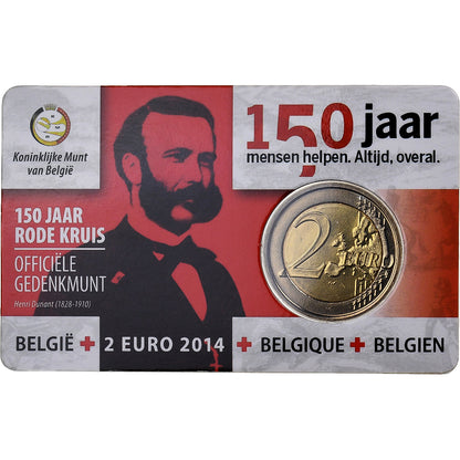 Bélgica, 

2 euros, 

150 años de la Cruz Roja