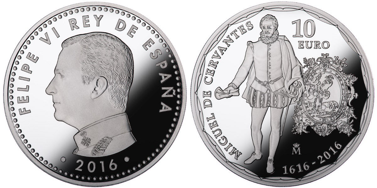 ESPAÑA 10 EUROS 2016  IV CENTº DE LA MUERTE DE CERVANTES