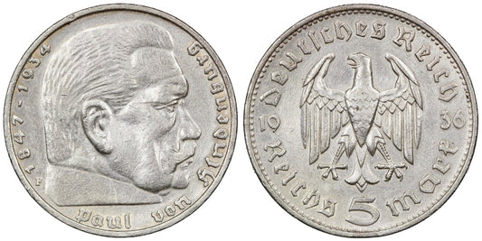 ALEMANIA 5 REICHSMARK 1936 F